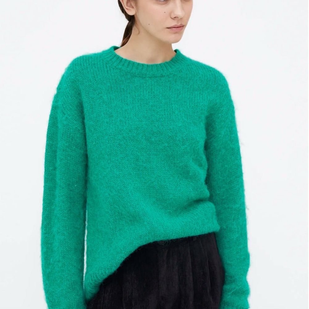 Vibrant Teal Crew Neck Sweater
